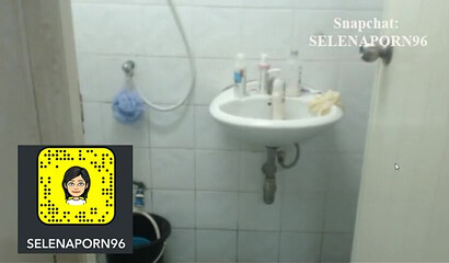 Naughty amateur babysitter filmed in bathroom washing her tits and furry pussy