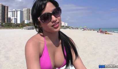 Busty little Latina Abella Anderson takes curved cock up her snatch