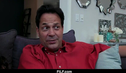 Slutty Latina Gabriela Lopez rides her stepdad's dick and gives titjob