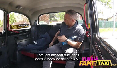 Busty female taxi driver Jarushka Ross gets fucked by her passenger