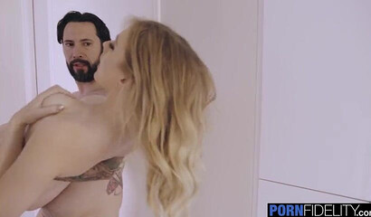 Blonde Melody Marks gets her muff licked out and drilled by inked dude