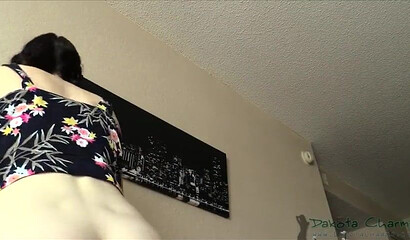 Amateur stunner strips off her cute panties and reveals bubble butt