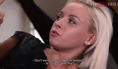 Blonde GF Naomi Nevena gets bent over the desk and fucked doggystyle