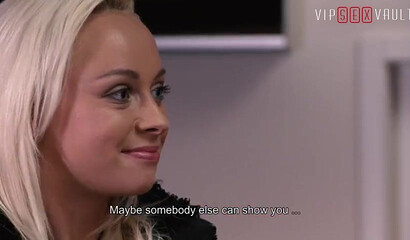 Blonde GF Naomi Nevena gets bent over the desk and fucked doggystyle