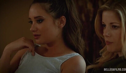 Hot college babes Charlotte Stokely & Gia Paige massage each other's pussies