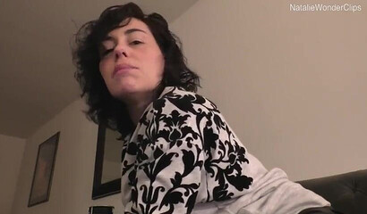 Playful amateur mom strips her jeans off and shows tight booty