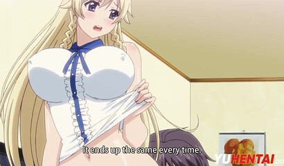 Busty Hentai teenage nympho taking curved dick up her vagina