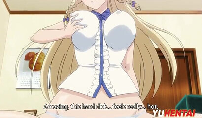 Busty Hentai teenage nympho taking curved dick up her vagina