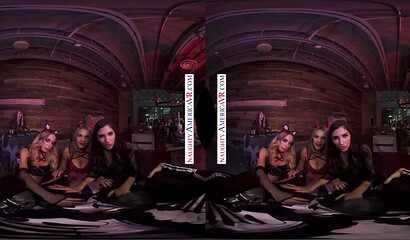 Sinners Gabbie Carter, Gianna Dior, & Khloe Kapri fucking dick in VR Halloween scene