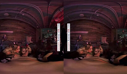 Sinners Gabbie Carter, Gianna Dior, & Khloe Kapri fucking dick in VR Halloween scene
