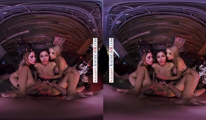 Sinners Gabbie Carter, Gianna Dior, & Khloe Kapri fucking dick in VR Halloween scene