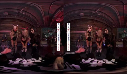 Sinners Gabbie Carter, Gianna Dior, & Khloe Kapri fucking dick in VR Halloween scene