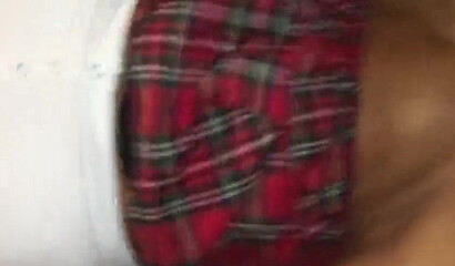 Muscular babe in sexy schoolgirl uniform showing off her fucking skills