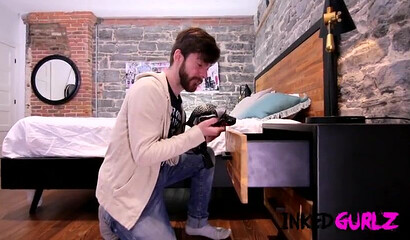 Tattooed MILF gets analized by her stepson in different sex positions