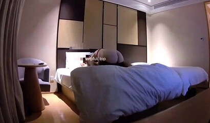 Hot Japanese babe in stockings caught getting boned doggystyle in hotel room