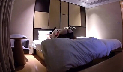 Hot Japanese babe in stockings caught getting boned doggystyle in hotel room