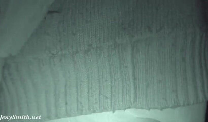 Smoking hot amateur doll Jeny Smith strips naked in the corner of nightclub