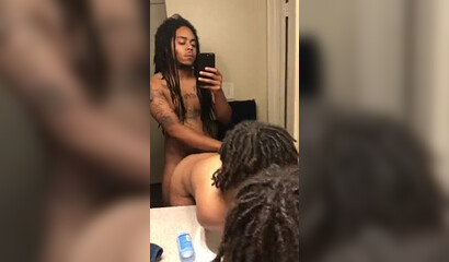 Thick ebony wife gets bent over the bathroom sink and pounded by her lover