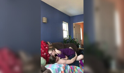 Amateur 19 year old girlfriend gets pounded on sofa by her boyfriend