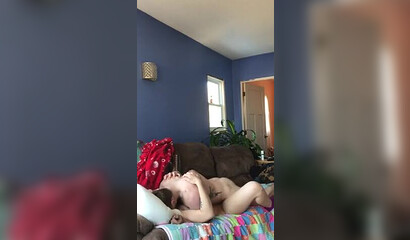 Amateur 19 year old girlfriend gets pounded on sofa by her boyfriend