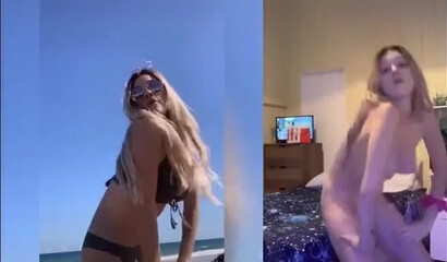 18 year old model Bree Louise strips and toys herself in homemade compilation