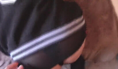 Sexy college babe in black stockings enjoying POV sex with her boyfriend