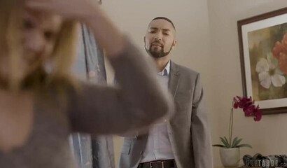 Busty GF Natasha Nice gets choked while being ass fucked in bed