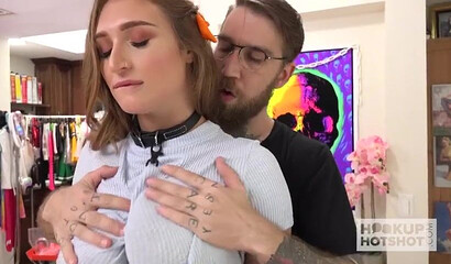 Slut Skylar Snow gags on fat dick and gets ass fucked