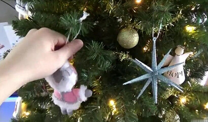 Petite blonde gets dicked by her stepbrother in POV Xmas scene