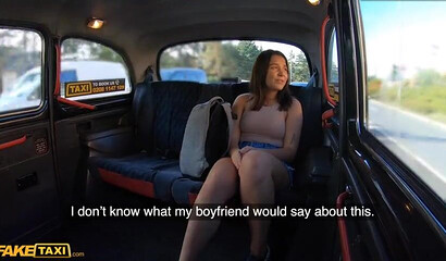 Busty student Riley Bee gets done by taxi driver in public