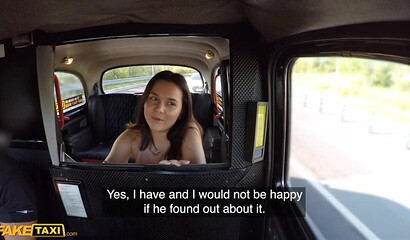 Busty student Riley Bee gets done by taxi driver in public