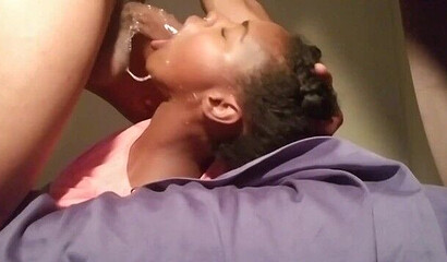 Ebony teen gets her tight black pussy and mouth fucked by BBC