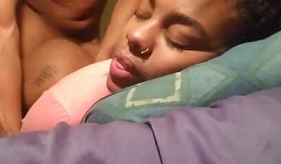 Ebony teen gets her tight black pussy and mouth fucked by BBC