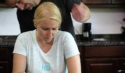 Busty blonde Vanessa Cage gets raped and fucked by her dad