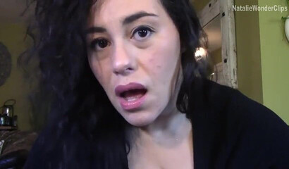 Slutty and horny stepmom with big tits helping her son to cum hard