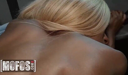 Ebony babe with stunning big natural breasts Kinsley Karter gets banged by BWC