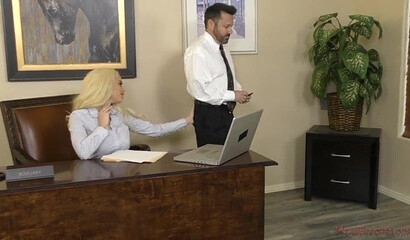 Office femdom with Latina babe with outstanding big boobs and ass Victoria June