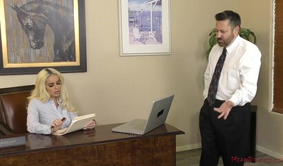 Office femdom with Latina babe with outstanding big boobs and ass Victoria June