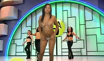 Latin babes showing their big round tits on weather forecast