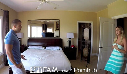 Gorgeous babe Alexis Adams riding her stepbrother's big dick