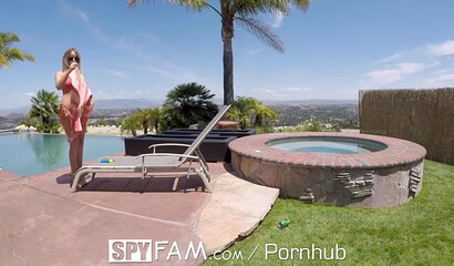 Gorgeous babe Alexis Adams riding her stepbrother's big dick