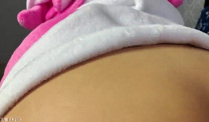 Beautiful blonde teen with big tits Eva Elfie fucks behind mom's back