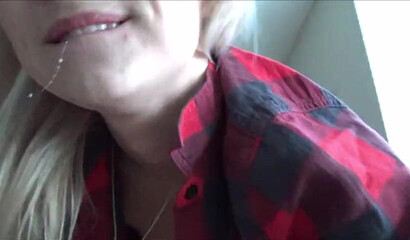 Sexy blonde teen showing her stepbrother her pierced nipples and gets banged