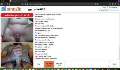 Slutty chicks teasing and masturbating when they saw big cock on webcam