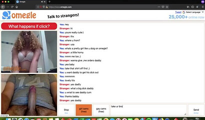 Slutty chicks teasing and masturbating when they saw big cock on webcam