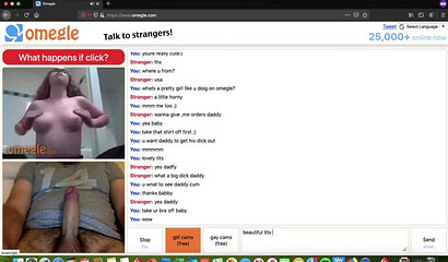 Slutty chicks teasing and masturbating when they saw big cock on webcam