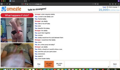 Slutty chicks teasing and masturbating when they saw big cock on webcam