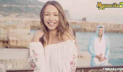 Cute brunette with amazing natural tits gets banged outdoors