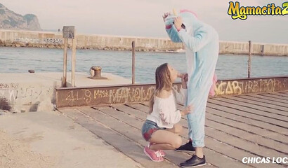 Cute brunette with amazing natural tits gets banged outdoors