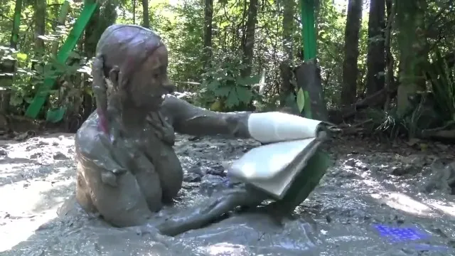 Hot Mud Porn - Smoking hot schoolgirl with big boobs swimming in mud